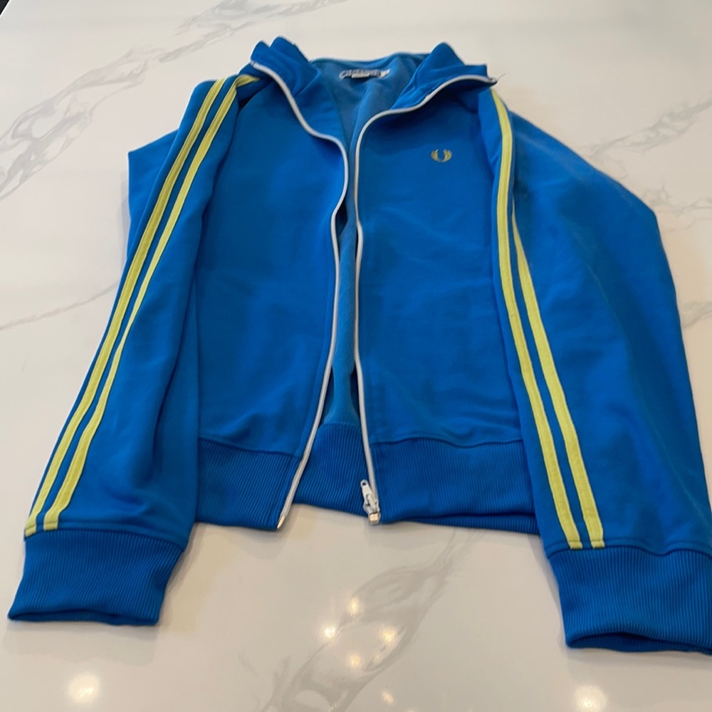 Fred Perry track jacket vintage large blue yellow